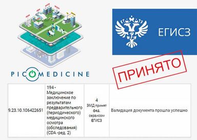 Новые форматы документов для ЕГИСЗ уже в МИС «ПикоМед»
